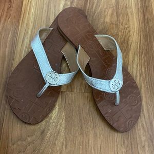Tory Burch sandals, silver worn just a couple times